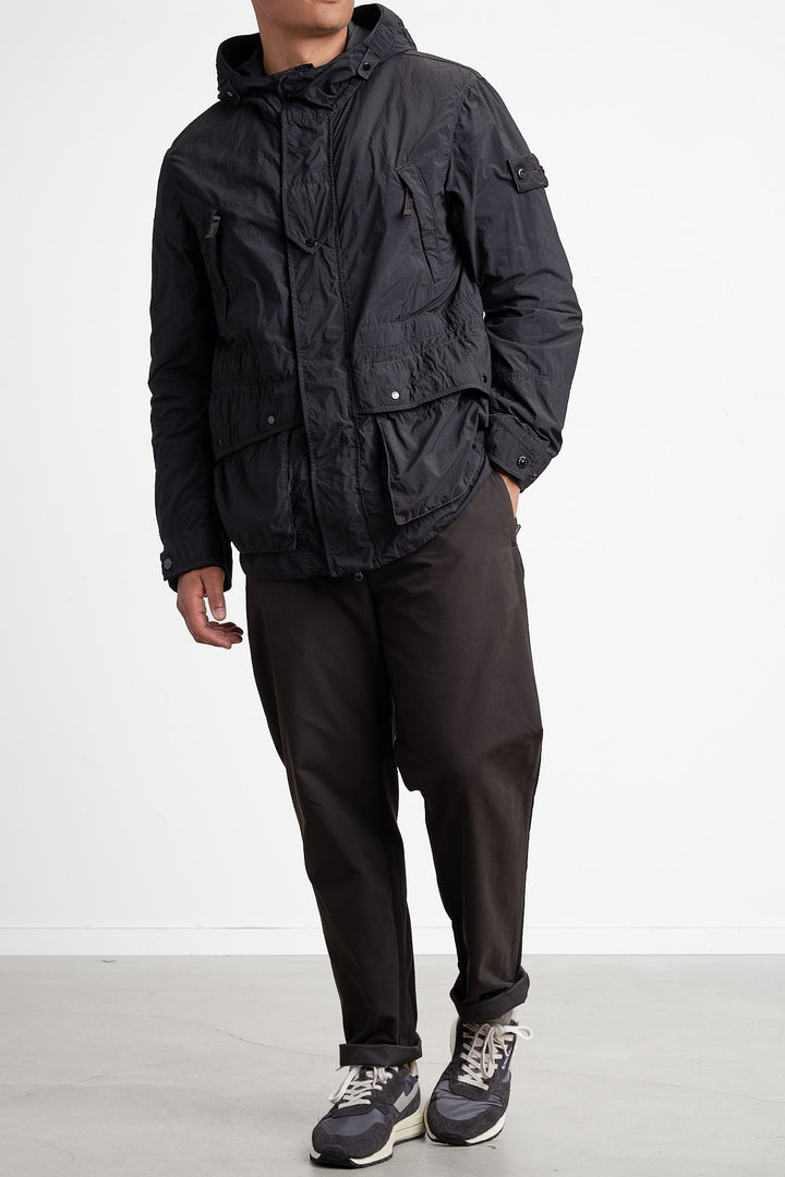 Ghost Piece Nylon Smerigliato Short Parka Black