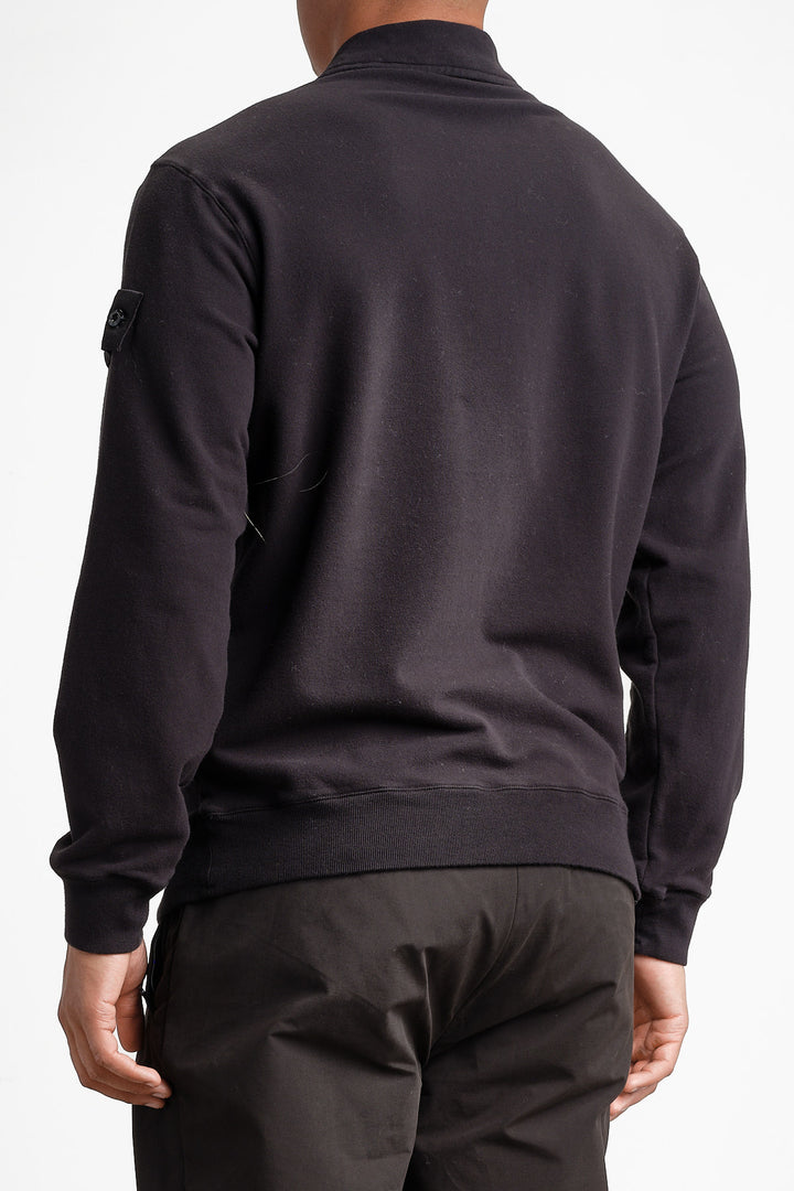 Ghost Piece Fleece Long Sleeve Polo Black