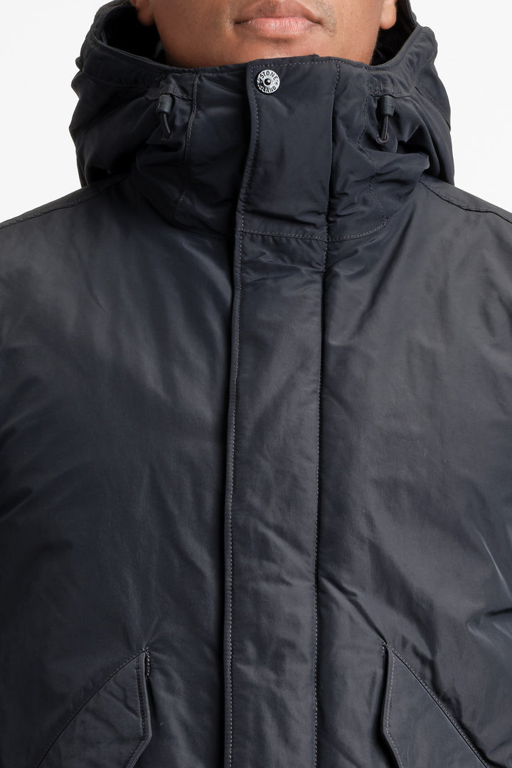 Micro Twill Short Parka Black