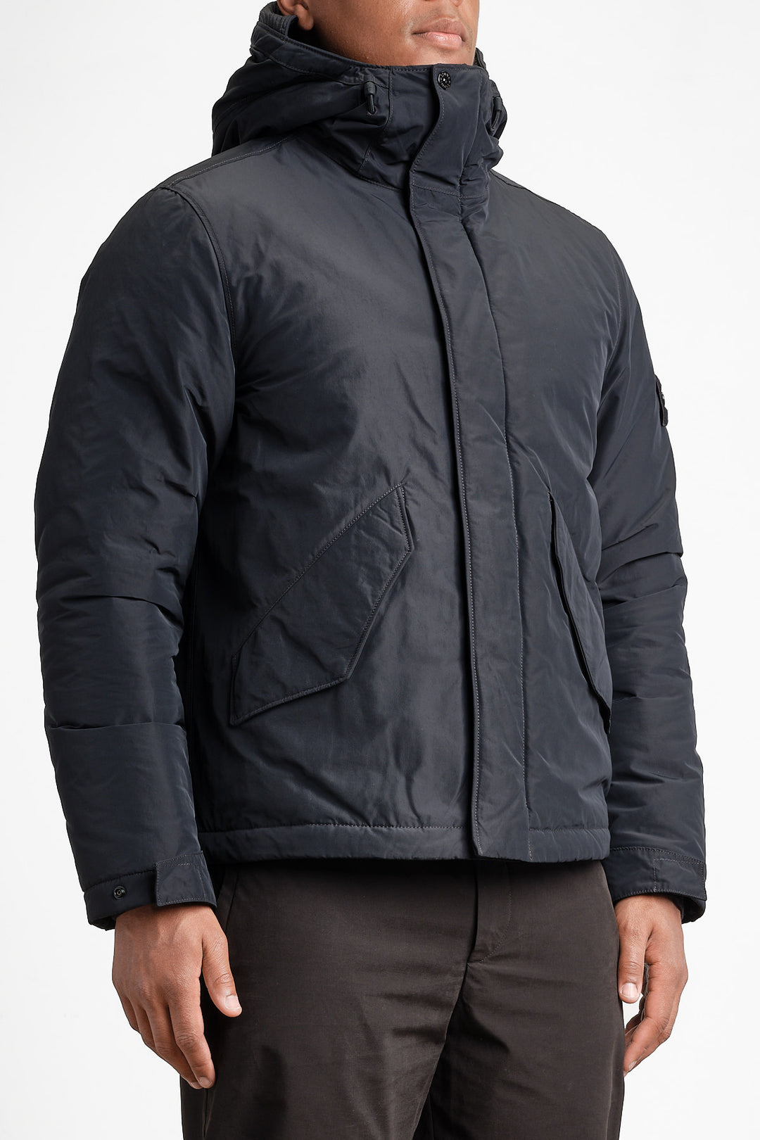 Micro Twill Short Parka Black