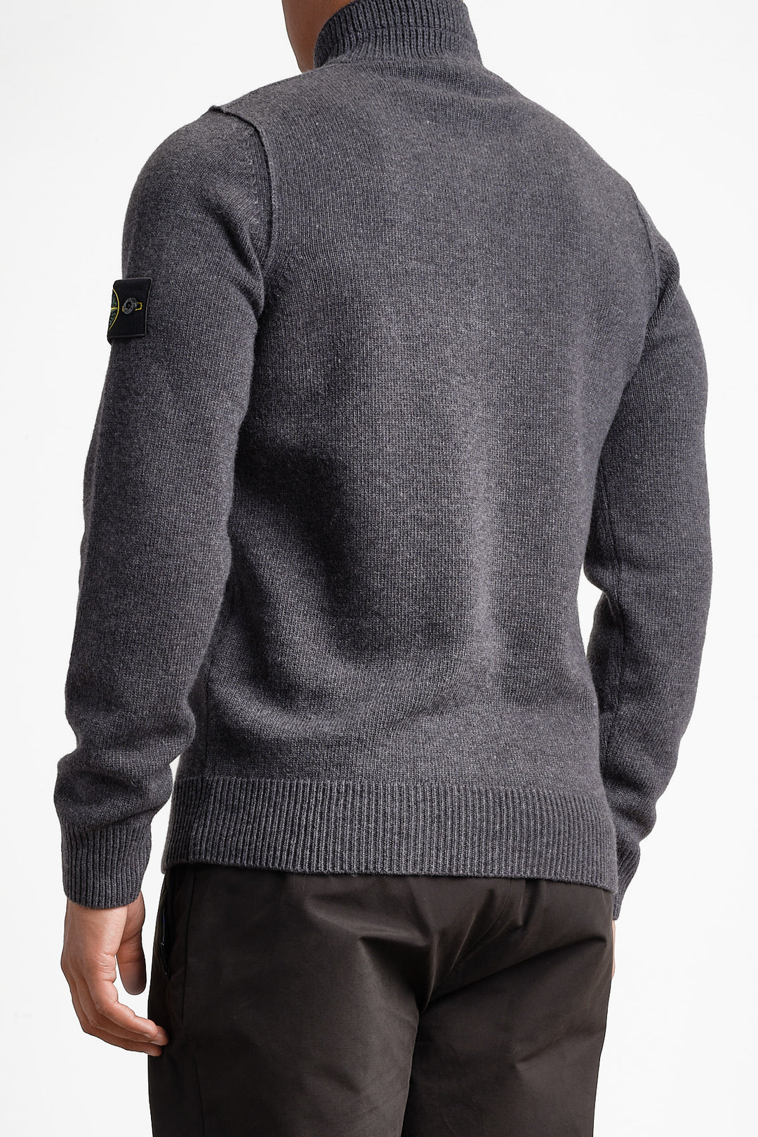 Lambswool Long Sleeve Polo LEAD GREY