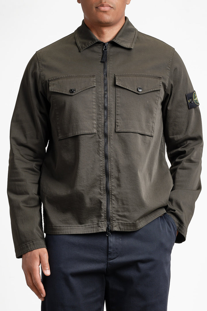 Cotton Satin Overshirt Coal Grey