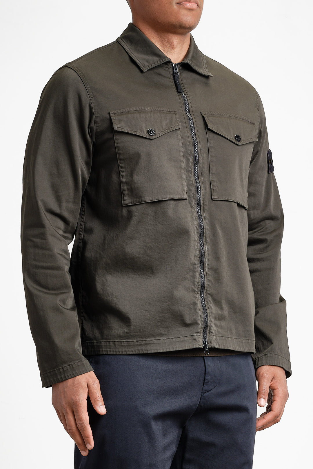 Cotton Satin Overshirt Coal Grey