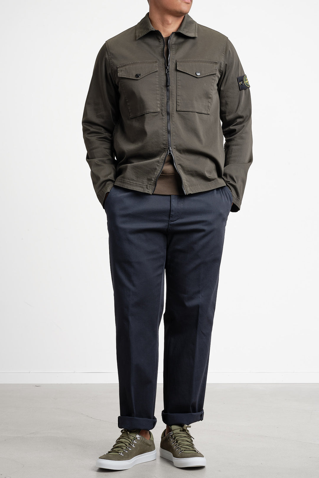 Cotton Satin Overshirt Coal Grey
