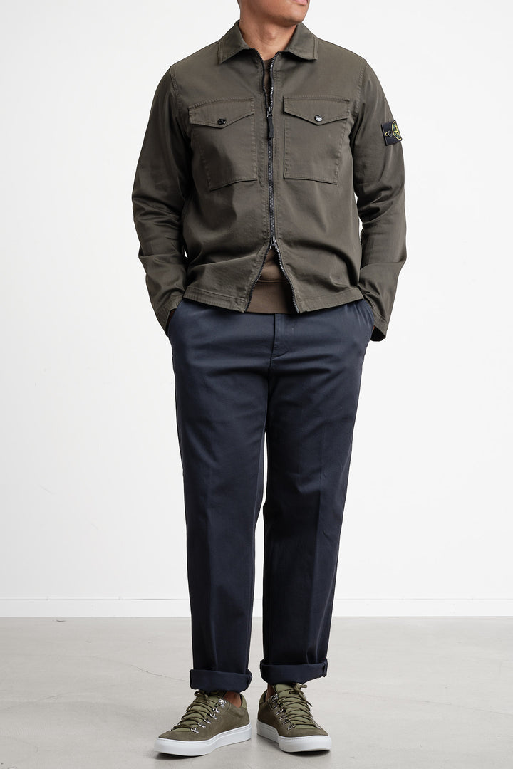 Cotton Satin Overshirt Coal Grey