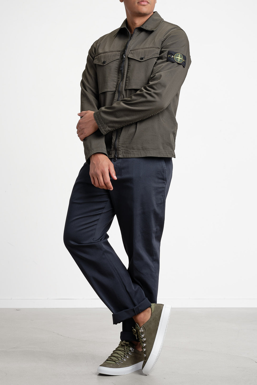 Cotton Satin Overshirt Coal Grey