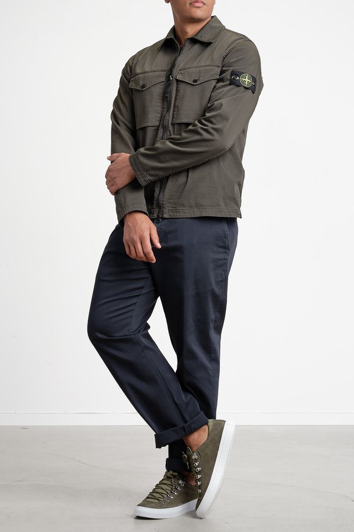 Cotton Satin Overshirt Coal Grey