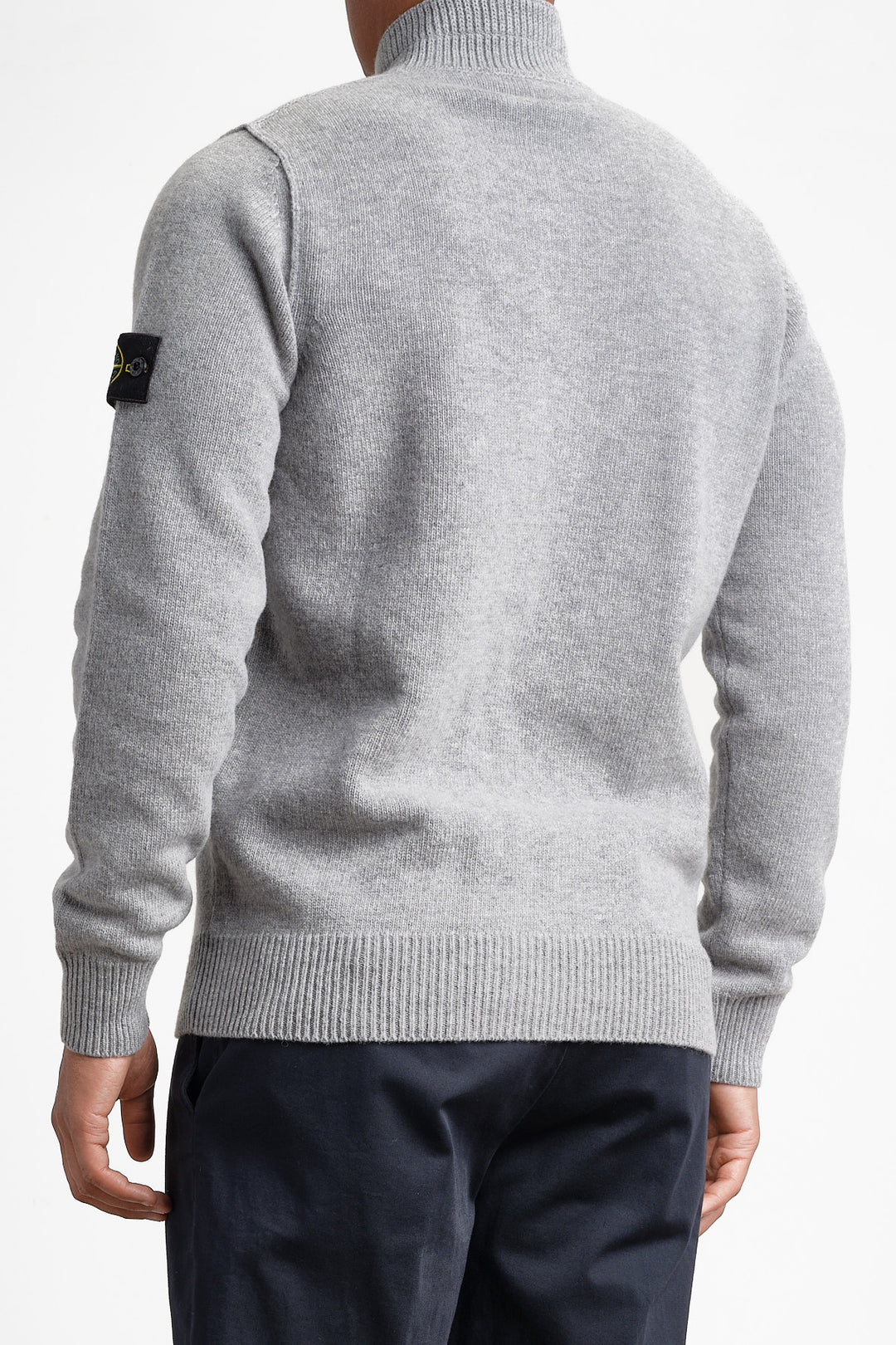 Lambswool Long Sleeve Polo Grey melange