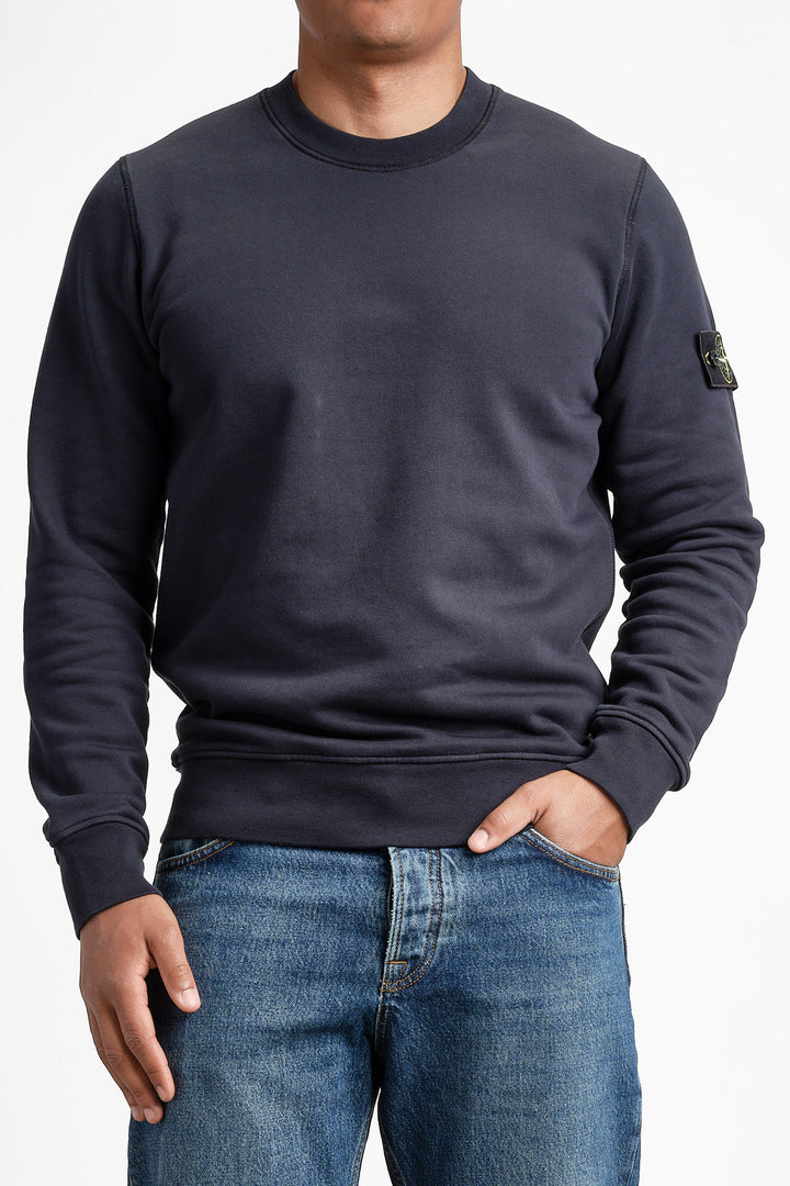Garment Dyed Fleece Sweatshirt Navy Blue