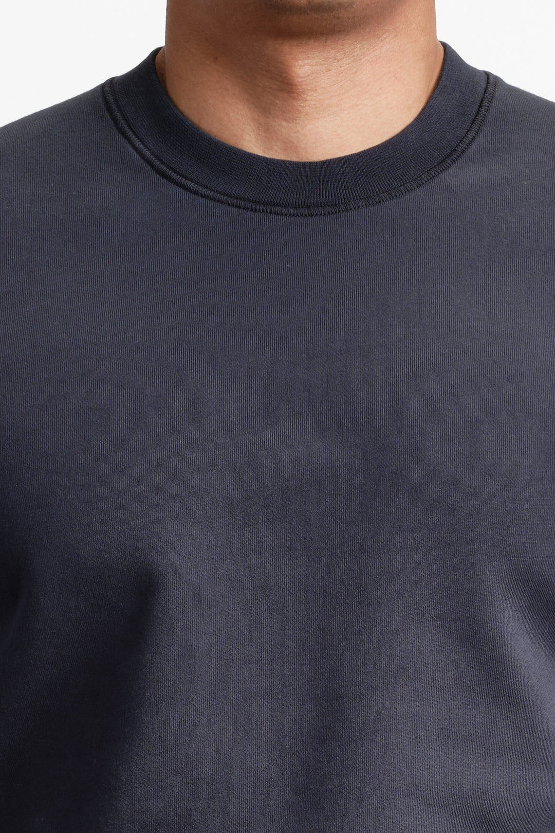 Garment Dyed Fleece Sweatshirt Navy Blue