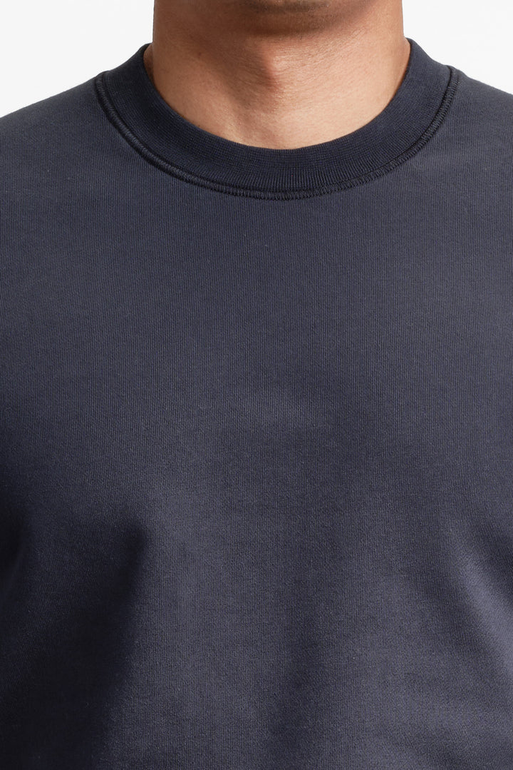 Garment Dyed Fleece Sweatshirt Navy Blue