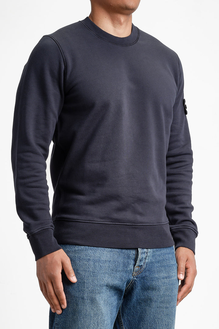 Garment Dyed Fleece Sweatshirt Navy Blue