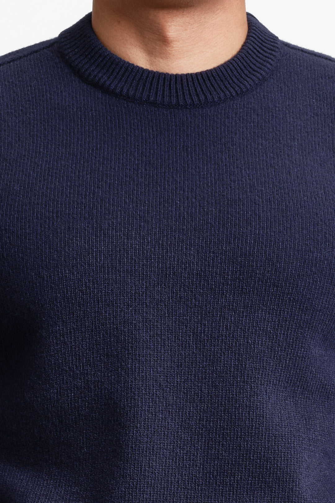 Lambswool Crew Neck Knit Navy Blue