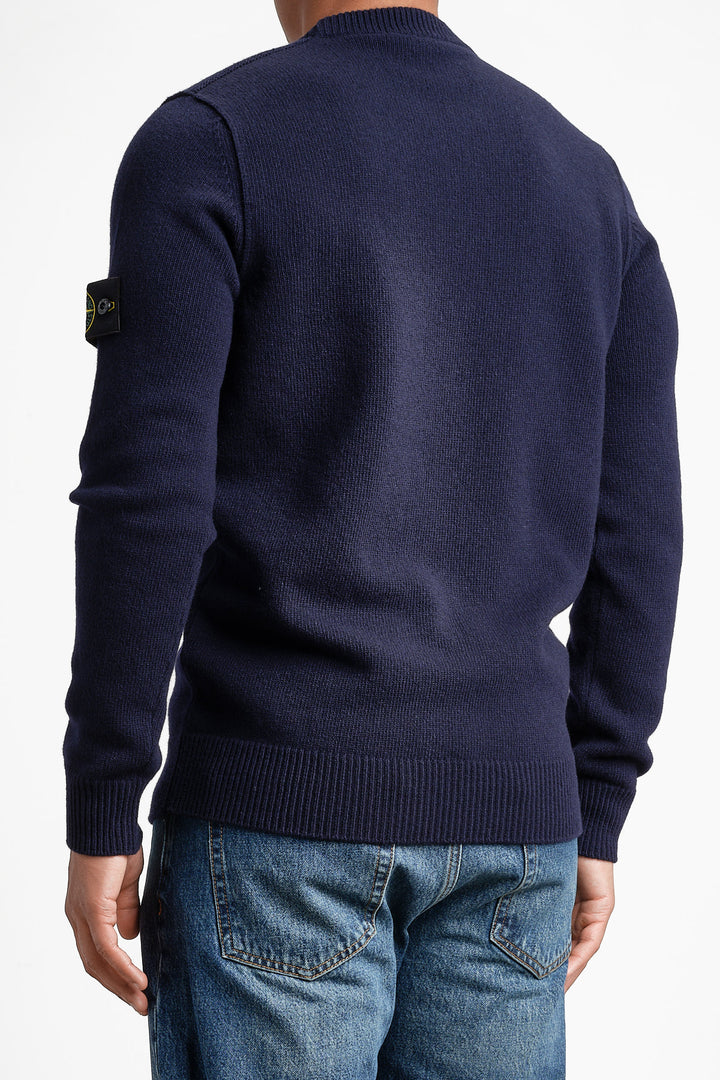 Lambswool Crew Neck Knit Navy Blue