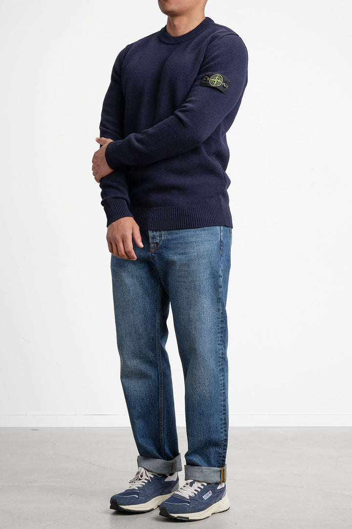 Lambswool Crew Neck Knit Navy Blue