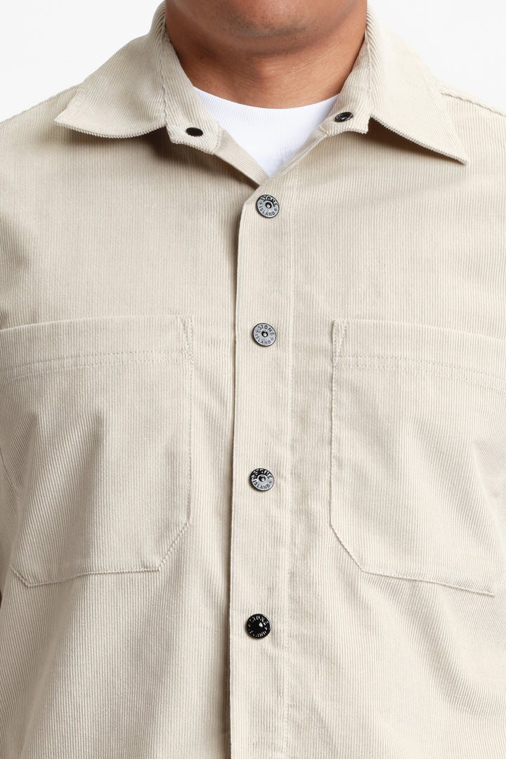 Cotton Micro Corduroy Overshirt SAND