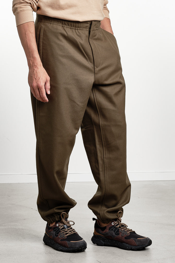 Ghost Piece Flannel Loose Trousers Green – Stone Island, närbild sidan