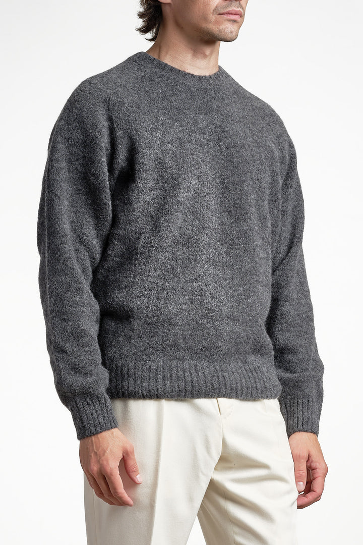 Luxury Alpaca Crewneck Sweater Graphite – Filippo De Laurentiis, sidan
