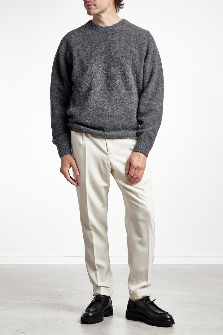 Luxury Alpaca Crewneck Sweater Graphite – Filippo De Laurentiis, helbild