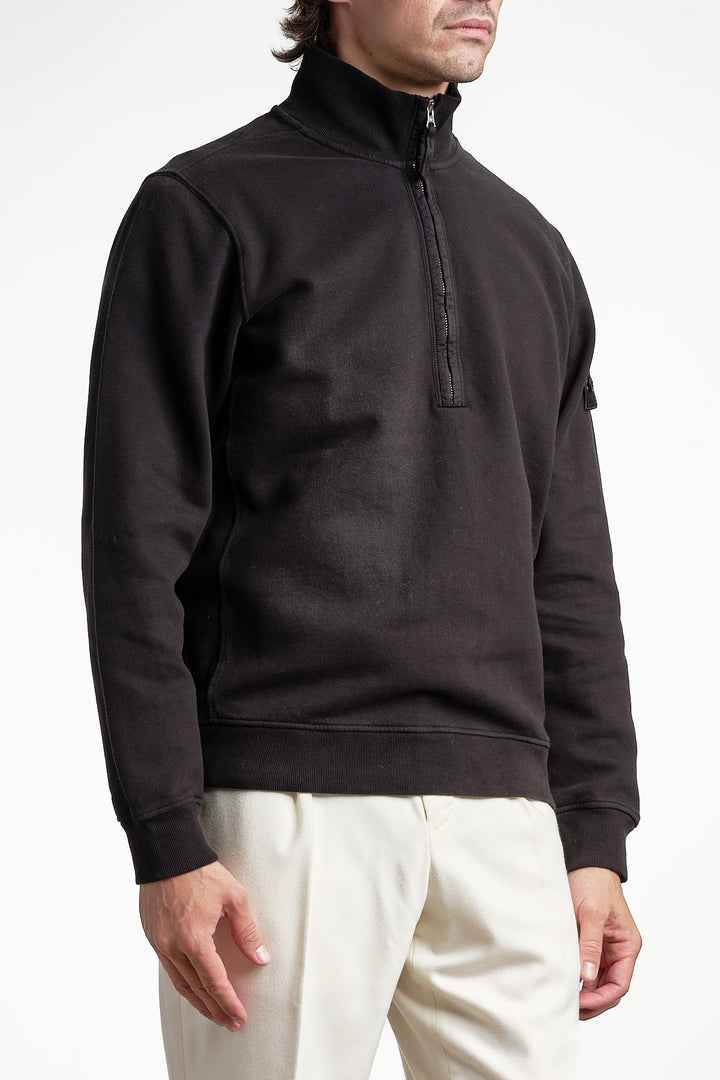Brushed Fleece Long Sleeve Polo Black – Stone Island, sidan