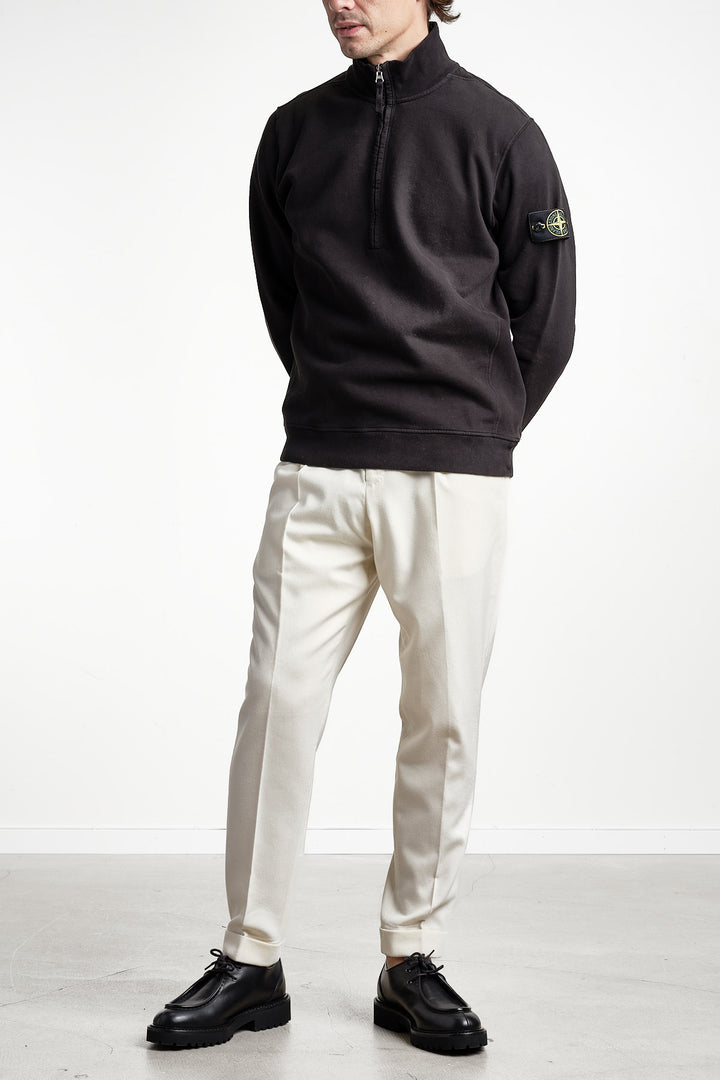 Brushed Fleece Long Sleeve Polo Black – Stone Island, detaljbild