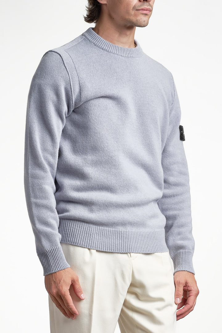 Lambswool Crew Neck Knit Ash Grey – Stone Island, sidan
