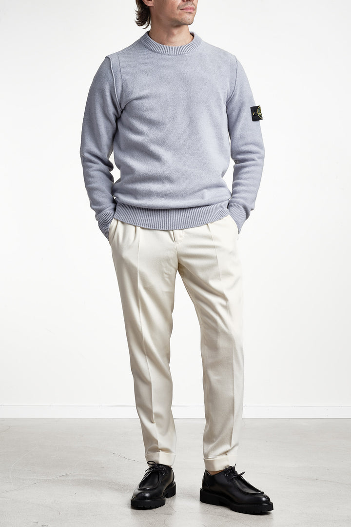 Lambswool Crew Neck Knit Ash Grey – Stone Island, helbild