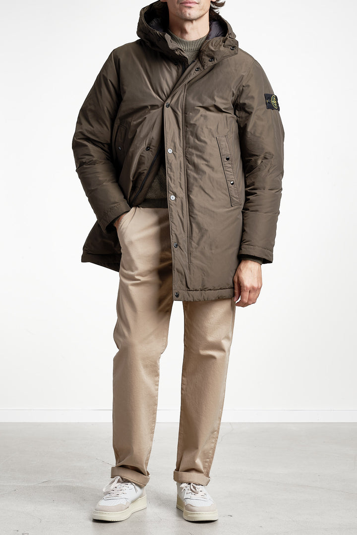 Micro Twill Long Parka Coal Grey – Stone Island, helbild