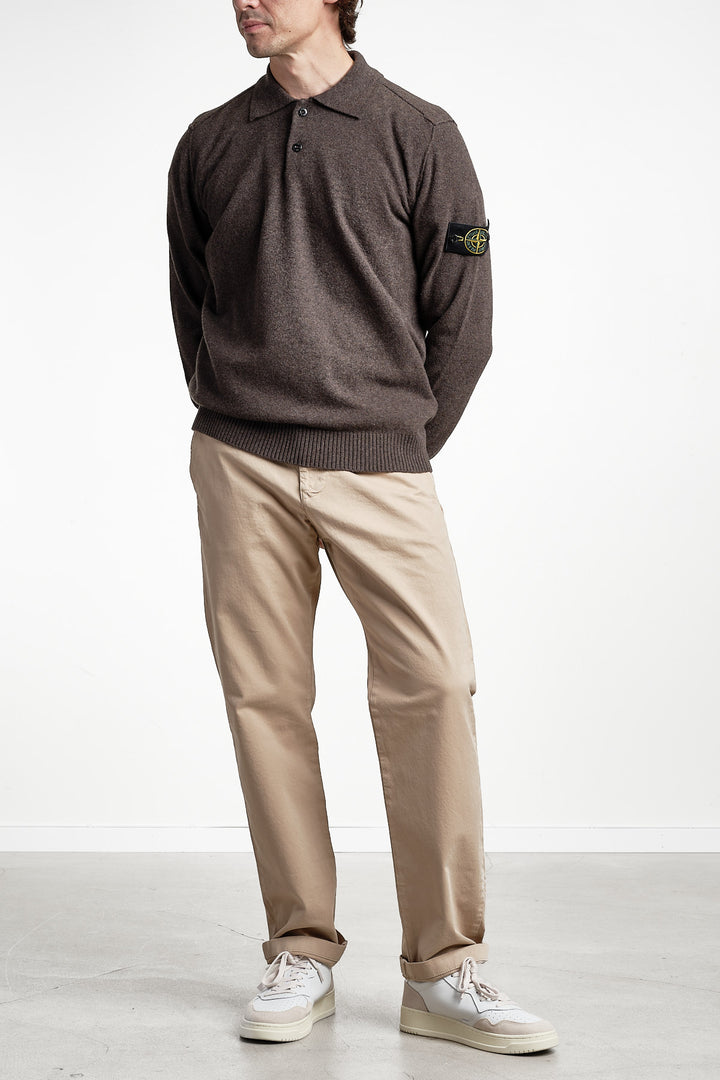 Geelong Wool Long Sleeve Polo Lead Grey – Stone Island, helbild