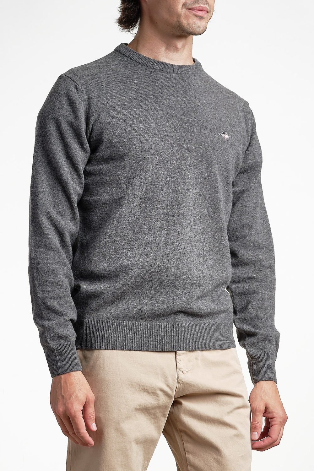 Superfine Lambswool Crewneck Charcoal Melange – GANT, sidan