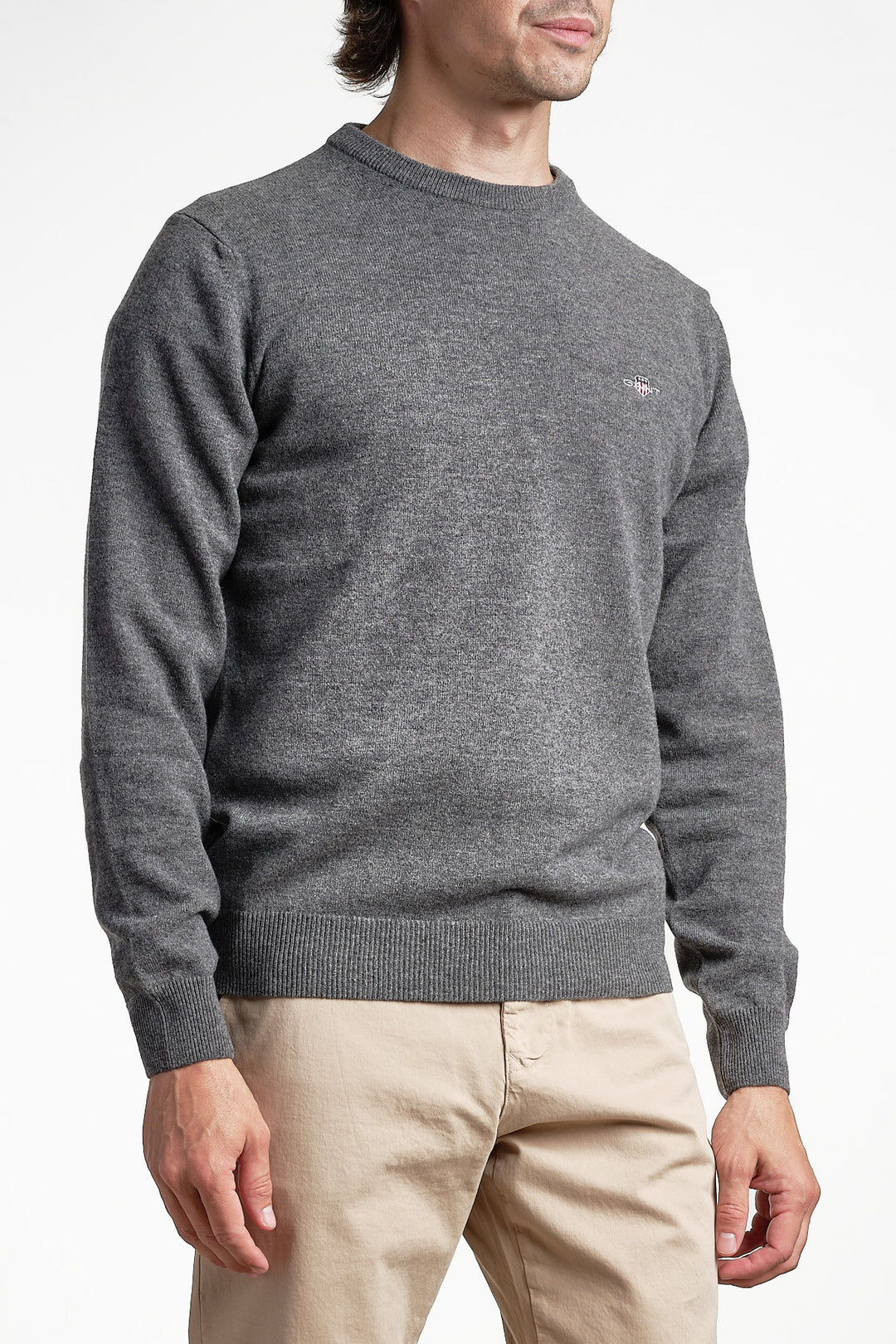 Superfine Lambswool Crewneck Charcoal Melange – GANT, sidan