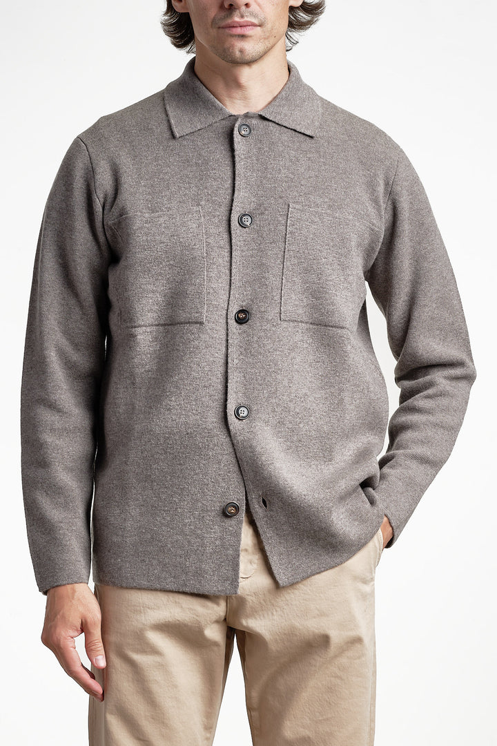 Wool Cashmere Knit Overshirt Beige – Filippo de Laurentiis, sidan