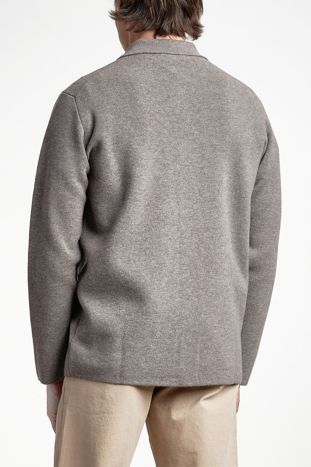 Wool Cashmere Knit Overshirt Beige – Filippo de Laurentiis, sidan detalj