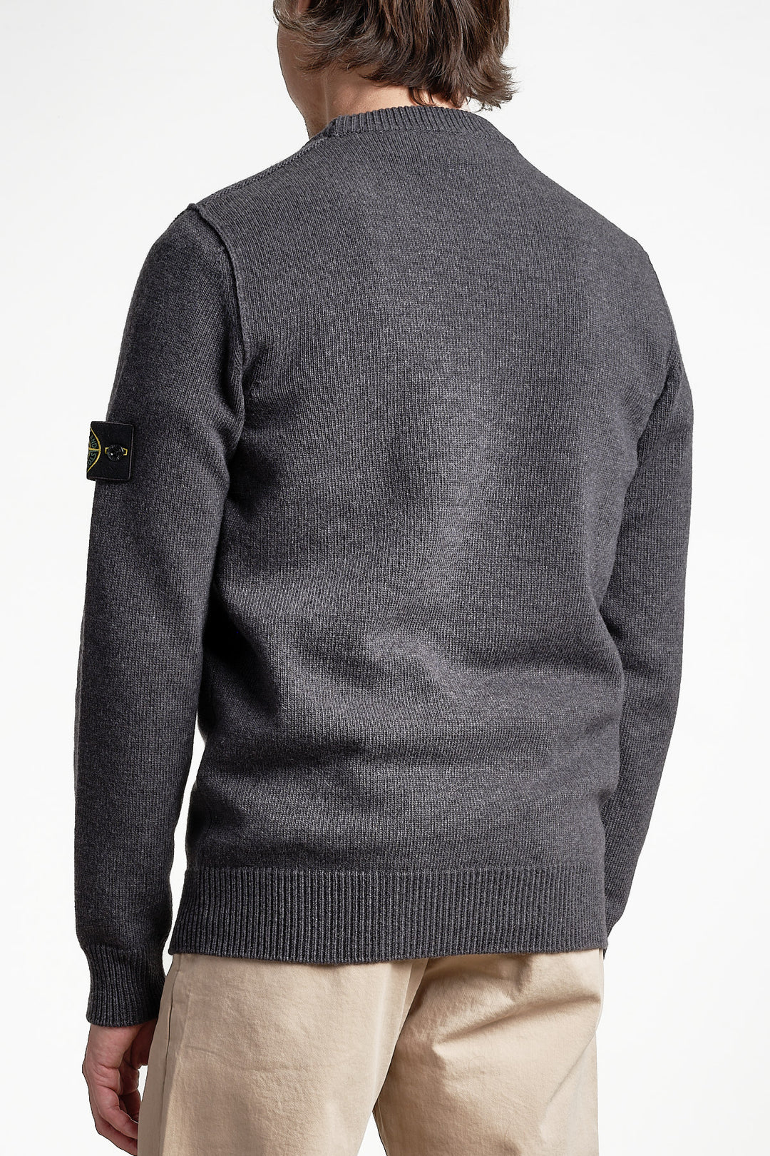 Lambswool Crew Neck Knit Lead Grey – Stone Island, sidan