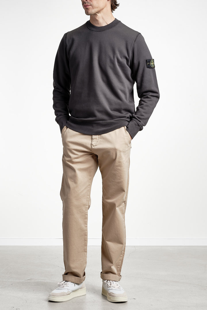 Garment Dyed Fleece Sweatshirt Lead Grey – Stone Island, bakifrån