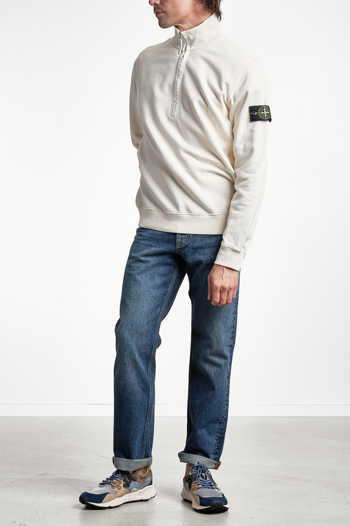 Brushed Fleece Long Sleeve Polo Ivory – Stone Island, helbild