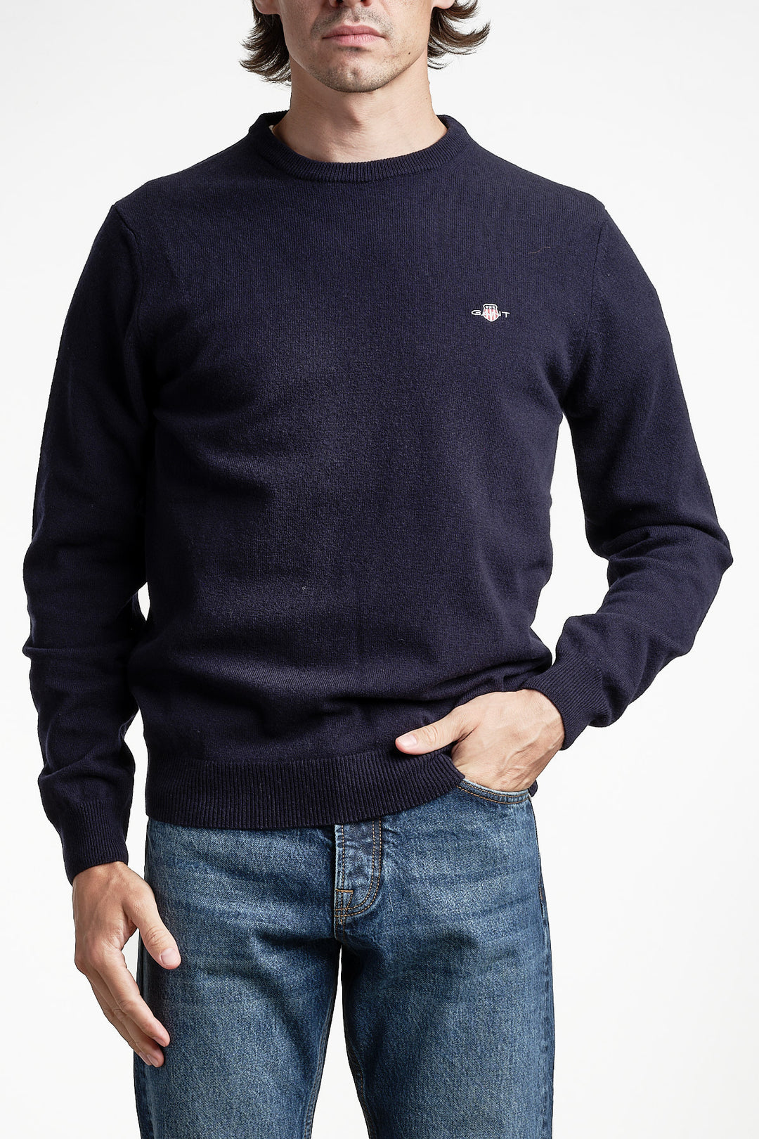 Superfine Lambswool Crewneck Marine – GANT, sidan