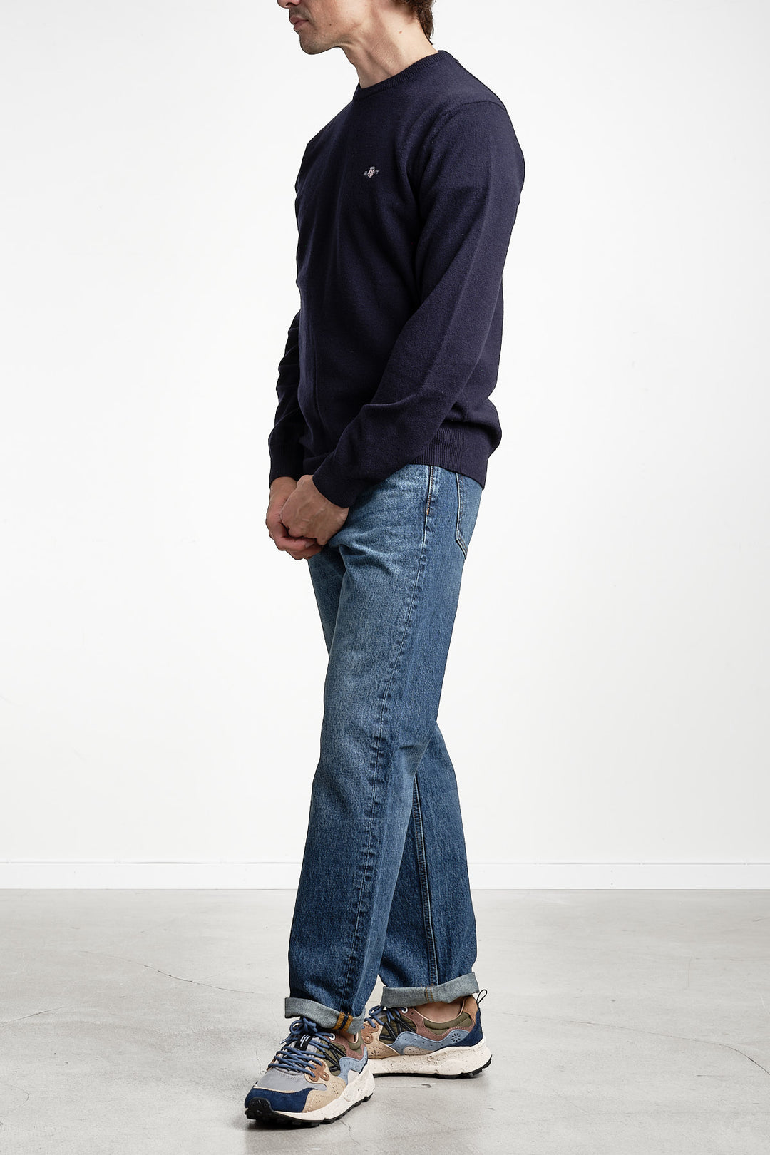 Superfine Lambswool Crewneck Marine – GANT, helbild