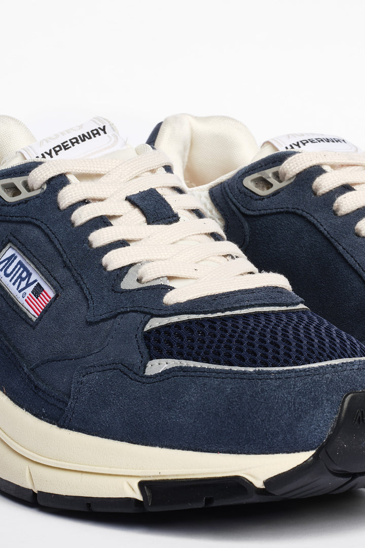 Hyperway Low Man Suede/Mesh Sneaker Bluette/Silver
