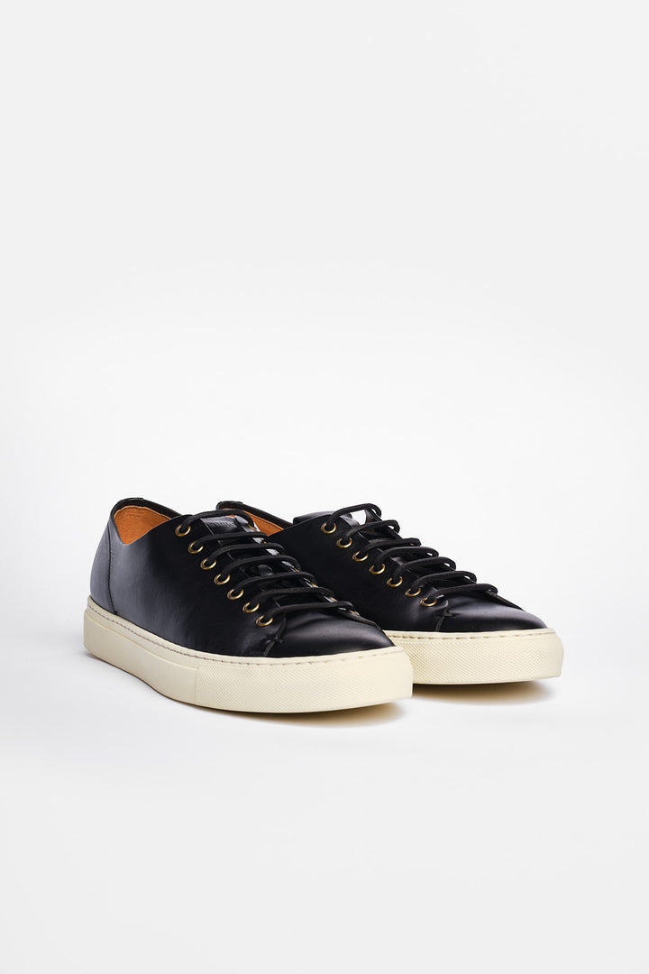 Klassisk Tanino Lædersneaker Sort
