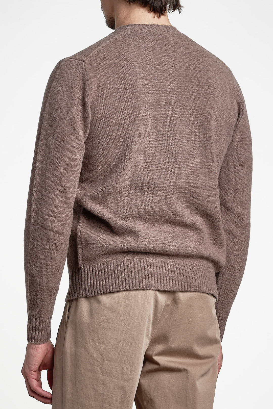 Luxury Wool Cashmere Crewneck Walnut – Jupiter, bakifrån