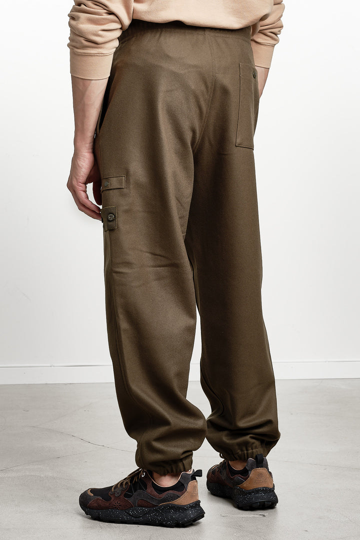 Ghost Piece Flannel Loose Trousers Green – Stone Island, bakifrån