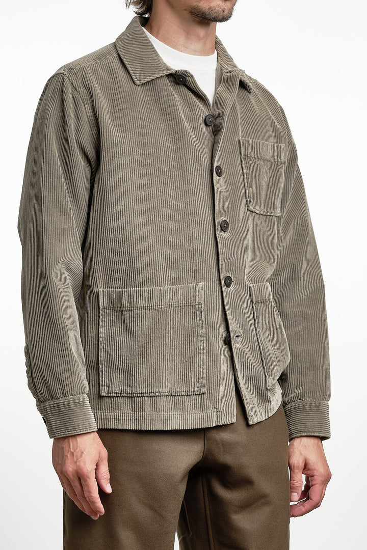 Corduroy Capo Grafite Overshirt Mud Grey – Xacus, sidan