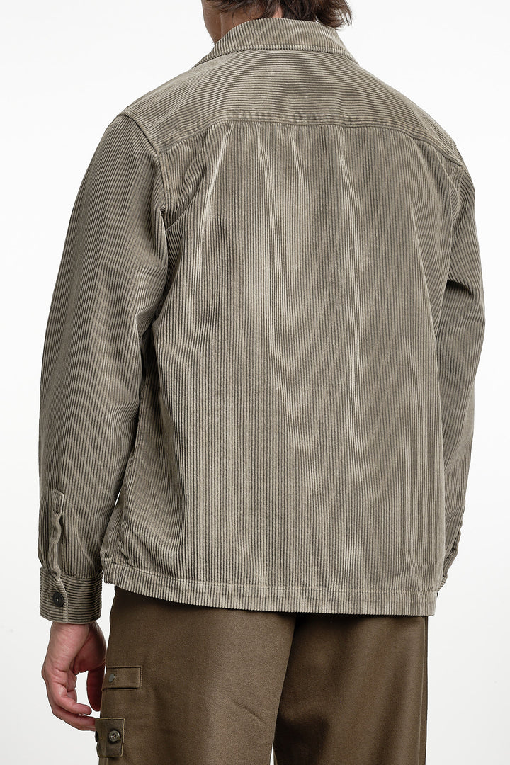 Corduroy Capo Grafite Overshirt Mud Grey – Xacus, bakifrån
