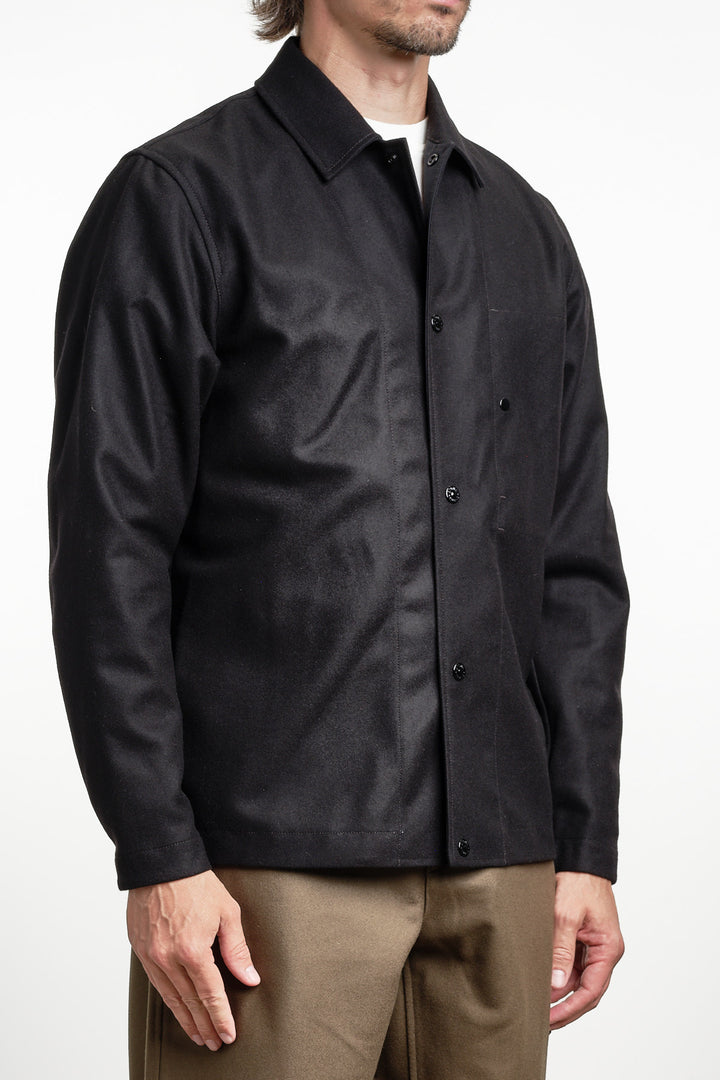 Ghost Piece Flannel Overshirt Black – Stone Island, bakifrån