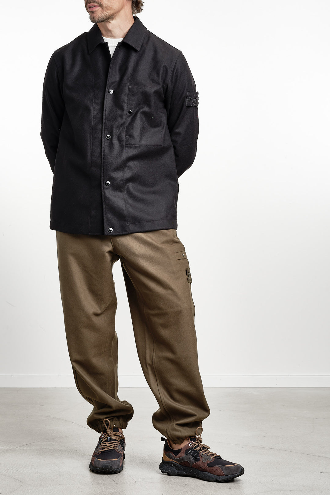 Ghost Piece Flannel Overshirt Black – Stone Island, helbild