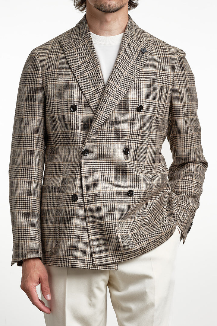 Single Breasted Check Blazer Multi – Lardini, framifrån