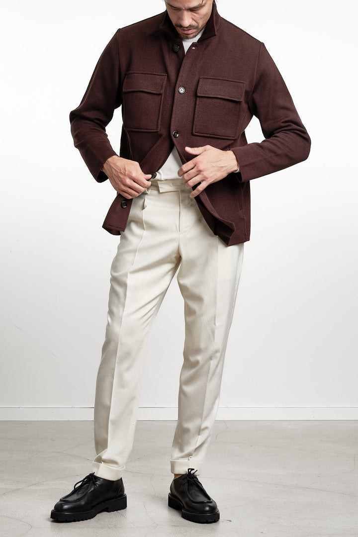 Merino Wool Overshirt Dark Brown – Lardini, helbild