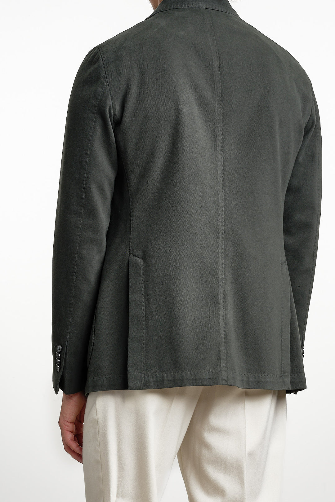 Cotton Cashmere Garment Dyed Blazer Green – L.B.M. 1911, bakifrån