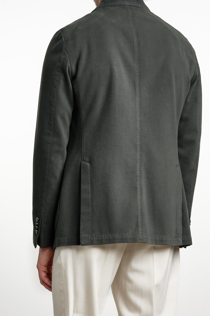 Cotton Cashmere Garment Dyed Blazer Green – L.B.M. 1911, bakifrån